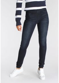 Jeansjeggings Arizona "mit leichtem Thermo Effekt", Damen, Gr. 46, N-Gr, blau (rinsed), Denim/Jeans, Obermaterial: 72% Baumwolle, 26% Polyester, 2% Elasthan, Basic, skinny fit lang, Jeans Jeansjeggings, extra-eng geschnitten, hohe Leibh&ouml;he, mit Coinpocket