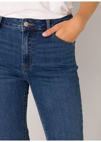 Slim-fit-Jeans Base Level "Arin", Damen, Gr. 46, L&auml;nge 30, blau (mid blau), Denim/Jeans, Obermaterial: 92% Baumwolle, 6% Polyester, 2% Elasthan, unifarben, slim fit kn&ouml;chelfrei, Jeans Slim-fit-Jeans, in blauer Waschung