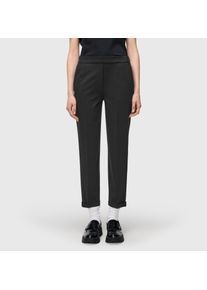 Stoffhose MAC "CAMI", Damen, Gr. 46, N-Gr, schwarz, Web, Obermaterial: 63% Viskose, 33% Polyamid, 4% Elasthan, unifarben, regular fit kn&ouml;chelfrei, Hosen Stoffhose, Sommerhose mit elastischem Bund