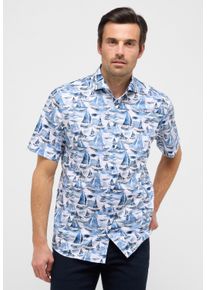 Kurzarmhemd Eterna "MODERN FIT", Damen, Gr. 39, Normalgr&ouml;&szlig;en, blau, Twill, 100% Baumwolle, tailliert, Hemden Kurzarmhemd, NON IRON (b&uuml;gelfrei)