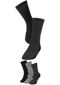 Basicsocken Apollo "THERMAL/TRACKING SOCKS", Damen, Gr. 39-42, bunt (multi grau), Obermaterial: 60% Polyamid, 40% Wolle, unifarben, elastisch, Socken Basicsocken, Unisex mit w&auml;rmenden Merinowoll-Anteil