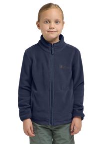 Fleecejacke Jack Wolfskin "TAUNUS JACKET K", Kinder, Gr. 104, blau (night blau), Fleece, Obermaterial: 100% Polyester, normal, mit Gummizug, Jacken Fleecejacke, Winddicht, w&auml;rmend, atmungsaktiv, &Uuml;bergangsjacke, f&uuml;r Kinder