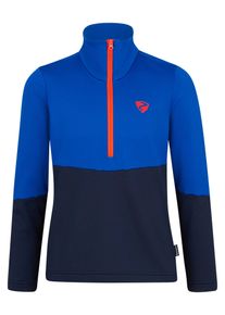 Sweatshirt Ziener "JARPS-Z midlayer junior", M&auml;dchen, Gr. 128, blau (schwarz navy), Obermaterial: 89% Polyester, 11% Elasthan, Sweatshirts Sweatshirt