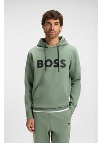 Kapuzensweatshirt BOSS Green "Soody Zone", Herren, Gr. M, open gr&uuml;n358, Sweatware, Obermaterial: 62% Baumwolle, 33% Polyester, 5% Elasthan, unifarben, regular fit normal, Rundhals, B&uuml;ndchen, Sweatshirts Kapuzensweatshirt, mit K&auml;ngurutasche, regular fit, Logodruck