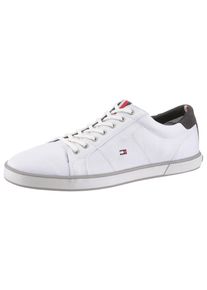 Sneaker Tommy Hilfiger "H2285ARLOW 1D", Herren, Gr. 39, schwarz-wei&szlig; (wei&szlig;, schwarz), Textil, Schuhe Sneaker, Freizeitschuh, Halbschuh, Schn&uuml;rer mit seitlicher Flaggen-Stickerei
