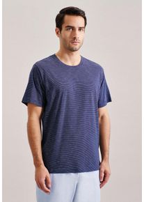 Pyjama Seidensticker "Schwarze Rose", Herren, Gr. L, blau (navy, wei&szlig;), 100% Baumwolle, unifarben, Homewear-Sets Pyjama