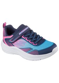 Sneaker Skechers "MICROSPEC ADVANCE", M&auml;dchen, Gr. 27, bunt (navy, multi), Lederimitat, Textil, Mesh, kontrastfarbene Details, Schuhe Sneaker, Freizeitschuh mit Klettverschluss, Gr&ouml;&szlig;enschablone zum Download
