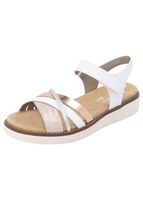 Riemchensandale Remonte, Damen, Gr. 38, rosa (wei&szlig;, ros&eacute;goldfarben), Lederimitat, Schuhe Riemchensandale, Keilabsatz, Sommerschuh, Sandalette mit herausnehmbarer Softeinlage, Topseller