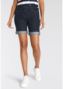 Jeansbermudas Arizona, Damen, Gr. 46, N-Gr, blau (dunkelblau wa), Denim/Jeans, Obermaterial: 81% Baumwolle, 17% Polyester, 2% Elasthan, Basic, comfort fit kurz, Jeans Jeansbermudas, weite Passform, kurze Beinform, hohe Leibh&ouml;he, Topseller