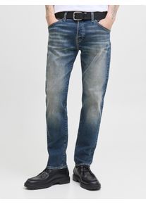 Jack & Jones Comfort-fit-Jeans JACK & JONES "JJIMIKE JJFOX CB 08", Herren, Gr. 28, L&auml;nge 32, blau (blau denim), Denim/Jeans, Obermaterial: 98% Baumwolle, 2% Elasthan, comfort fit, Jeans Comfort-fit-Jeans