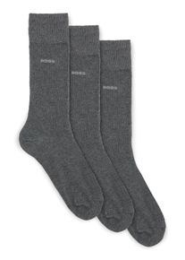Businesssocken BOSS "3P RS Uni CC", Damen, Gr. 47-50, grau (medium grau 031), Baumwollmischung, elastisch, Socken Businesssocken, mittelhoch, verst&auml;rkte Zehen- und Fersenpartie
