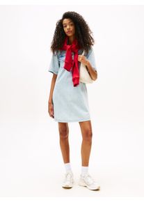 Jeanskleid Tommy Jeans "A-LINE DENIM DRESS EXT", Damen, Gr. S (36), N-Gr, blau (denim light), Denim/Jeans, Obermaterial: 100% Baumwolle, unifarben, kurz, Kleider Jeanskleid