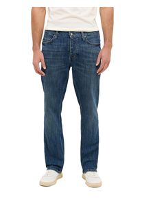 Straight-Jeans Mustang "Herren Style Michigan Straight", Herren, Gr. 32, L&auml;nge 32, 703 mittelblau, Denim/Jeans, 99% Baumwolle, 1% Elasthan, unifarben, straight fit, Jeans Straight-Jeans