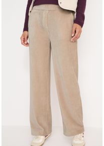 Cordhose Cecil "NEELE", Damen, Gr. XXL (46), L&auml;nge 30, silbery beige, Web, Obermaterial: 65% Baumwolle, 33% Polyester, 2% Elasthan. Futter: 100% Baumwolle, unifarben, loose fit lang, Hosen Cordhose, mit elastischem Bund