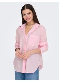 Langarmbluse Only "ONLSALINA L/S SHIRT WVN", Damen, Gr. XS, pink (pink lady), Web, Obermaterial: 100% Baumwolle, unifarben, regular fit Po-bedeckend, 1-Knopf-Manschette, Blusen Langarmbluse