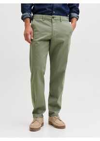 Jack & Jones Chinohose JACK & JONES "JPSTKANE DYLAN CHINO", Herren, Gr. 30, L&auml;nge 32, deep lichen gr&uuml;n, Web, Obermaterial: 98% Baumwolle, 2% Elasthan, unifarben, regular fit kn&ouml;chellang, Hosen Chinohose