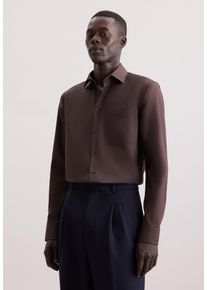 Businesshemd Seidensticker "Schwarze Rose", Herren, Gr. XXL (45), normale &Auml;rmell&auml;ngen, braun, 100% Baumwolle, unifarben, regular fit, 2-Knopf-Manschette, Hemden Businesshemd, Regular 1/1 Kentkragen Uni