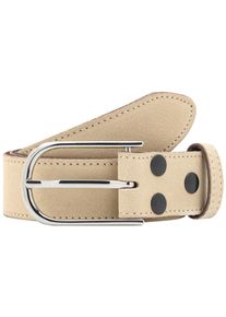 Lederg&uuml;rtel RETTUNGSRING G&Uuml;RTEL, Damen, Gr. 120, beige, Leder, unifarben, Basic, G&uuml;rtel Lederg&uuml;rtel, mit austauschbarer Schlie&szlig;e &raquo;Filigran Silber&laquo;