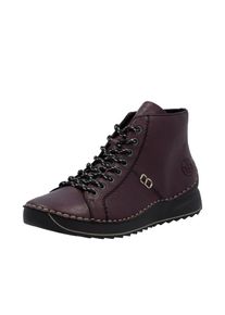 Schn&uuml;rboots Rieker, Damen, Gr. 39, brombeere, Lederimitat, unifarben, Schuhe Schn&uuml;rboots, Schn&uuml;rstiefelette, High Top Sneaker, Plateauboots mit Profilsohle