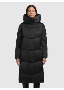 Steppmantel Khujo "MANELIA2", Damen, Gr. M (38), schwarz, Steppware, Obermaterial: 100% Polyester. Futter: 100% Polyester. Wattierung: 100% Polyester, unifarben, kniebedeckend, elastischer Bund, M&auml;ntel Steppmantel