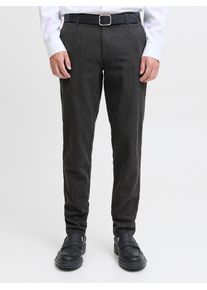 Jack & Jones Chinohose JACK & JONES "JPSTMARCO BOWIE WINTER CHINO SN", Herren, Gr. 28, L&auml;nge 30, dunkelgrau detail:herringbone, Web, Obermaterial: 100% Baumwolle, unifarben, slim fit, Hosen Chinohose