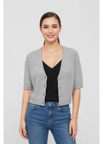 Strickjacke Only "ONLRENE LIFE SS BLING CARDIGAN CC KNT", Herren, Gr. M, grau (medium grau melange detail:bling), Strick, Obermaterial: 65% Polyester, 13% Nylon, 13% Polyacryl, 6% Wolle, 3% Elasthan, meliert, regular fit, V-Ausschnitt, Strickjacken Strickjacke