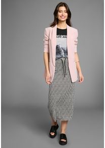 Jerseyrock Laura Scott, Damen, Gr. 38, schwarz-wei&szlig; (schwarz, wei&szlig;, gemustert), Single Jersey, Obermaterial: 95% Viskose, 5% Elasthan, bedruckt, gemustert, bequem wadenlang, R&ouml;cke Jerseyrock, mit Grafik-Print - NEUE KOLLEKTION