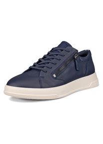 Sneaker Ecco "Move W", Damen, Gr. 41, blau (marine), Leder, Basic, Schuhe Sneaker, Freizeitschuh, Schn&uuml;rschuh, Halbschuh mit seitlichem Rei&szlig;verschluss