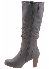 Stiefel ANISTON SHOES, Damen, Gr. 39, Normalschaft, grau, Textil, Schuhe Stiefel, mit Raffungen am slouchy Schaft - NEUE KOLLEKTION, Topseller