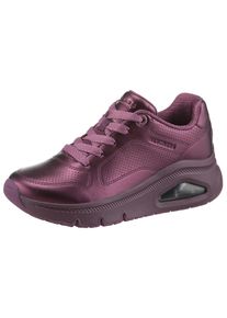 Sneaker Skechers "UNO ICON - LUSTROUS AIR", Damen, Gr. 35, weinfarben, Leder, metallic, Schuhe Sneaker, Keilsneaker, Plateausneaker, Schn&uuml;rschuh im Metallic Look