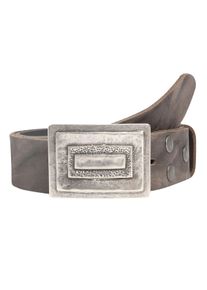 Lederg&uuml;rtel RETTUNGSRING G&Uuml;RTEL, Damen, Gr. 80, grau, Rindsleder, unifarben, G&uuml;rtel Lederg&uuml;rtel, mit eckiger Koppelschlie&szlig;e in grafischer Vintage-Optik