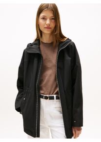 Windbreaker Tommy Hilfiger "COTTON NYLON REG PARKA", Damen, Gr. XXL (44), schwarz, Web, Obermaterial: 64% Baumwolle, 36% Polyamid, unifarben, regular fit, Jacken Windbreaker