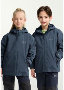 3-in-1-Funktionsjacke Jack Wolfskin "HYBRID 3IN1 JACKET K", Kinder, Gr. 128, blau (midnightsky), Obermaterial: 100% Polyester. Futter: 100% Polyester, Jacken 3-in-1-Funktionsjacke, 3in1, wasserdicht, &Uuml;bergangsjacke/Winterjacke