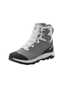 Winterstiefel Salomon "OUTFROST TS CSWP W", Damen, Gr. 41, grau (gray violet, castleroc, schwarz), Synthetik, Textil, Schuhe Winterstiefel, Snowboots, Winterboots, Winterschuhe, wasserdicht und gef&uuml;ttert