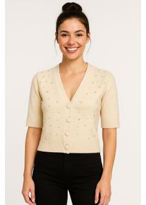 Strickjacke Only "ONLRENE LIFE SS BLING CARDIGAN CC KNT", Herren, Gr. M, birch detail:bling, Strick, Obermaterial: 65% Polyester, 13% Nylon, 13% Polyacryl, 6% Wolle, 3% Elasthan, unifarben, regular fit, V-Ausschnitt, Strickjacken Strickjacke