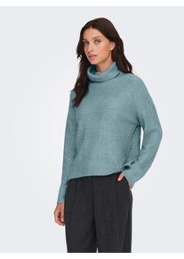 Rollkragenpullover Only "ONLARIZONA LS SEQUINS ROLLNECK PULL KNT", Damen, Gr. L, arona detail:melange, silber sequins, Strick, Obermaterial: 58% Polyacryl, 23% Nylon, 12% Polyester, 5% metallisierte Fasern, 2% Elasthan, meliert, regular fit, Pullover Rollkragenpullover