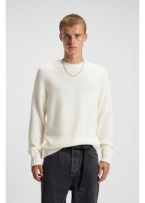 Strickpullover HUGO BLUE "Sonnee", Herren, Gr. XXL, open wei&szlig;121, Strick, Obermaterial: 100% Baumwolle, unifarben, relaxed fit normal, Rundhals, Rippstrickb&uuml;ndchen, Pullover Strickpullover