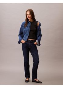 Skinny-fit-Jeans Calvin Klein Jeans "MID RISE SLIM", Damen, Gr. 29, L&auml;nge 32, blau orbit, Denim/Jeans, Obermaterial: 98% Baumwolle, 2% Elasthan, unifarben, skinny fit lang, Jeans Skinny-fit-Jeans, Mit G&uuml;rtelschlaufen