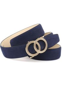 Lederg&uuml;rtel Anthoni Crown, Damen, Gr. 85, blau, Rindsleder, G&uuml;rtel Lederg&uuml;rtel