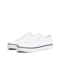 Sneaker Tommy Hilfiger "TH HI VULC CORE LOW II MESH", Herren, Gr. 42, wei&szlig;, Textil, Schuhe Sneaker, Basic, Schn&uuml;rschuh, Halbschuh, Freizeitschuh mit Logoschriftzug