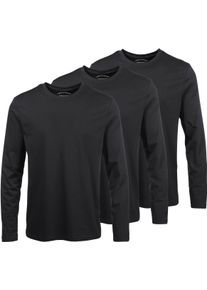 MAN'S WORLD Langarmshirt MAN'S WORLD "neue Farbe ", Herren, Gr. 56/58 (XL), schwarz, Single Jersey, Obermaterial: 100% Baumwolle, unifarben, Basic, regular fit, Rundhals, normaler Saum, Shirts Langarmshirt, Langarm, unifarben, aus Baumwolle, im 3er-Pack, Topseller