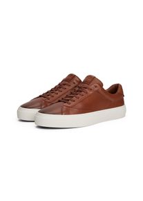 Sneaker Tommy Hilfiger "PREMIUM DRESS CUPSOLE COGNAC", Herren, Gr. 44, cognac, Glattleder, Schuhe Sneaker, Freizeitschuh, Halbschuh, Schn&uuml;rschuh mit edler Logopr&auml;gung