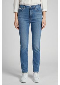 Skinny-fit-Jeans Calvin Klein Jeans "HIGH RISE SKINNY", Damen, Gr. 31, L&auml;nge 30, blau (midtown blau), Denim/Jeans, Obermaterial: 80% Baumwolle, 12% Polyester, 6% Elastomultiester, 2% Elasthan, unifarben, skinny fit lang, Jeans Skinny-fit-Jeans, Skinny fit