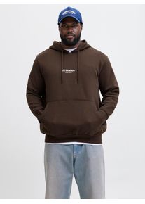 Jack & Jones PlusSize Kapuzensweatshirt "JJESOHO SWEAT HOOD NOOS PLS", Herren, Gr. 4XL, delicioso, angeraute Sweatware, Obermaterial: 80% Baumwolle, 20% Polyester, JACK & JONES PLUSSIZE, bedruckt, regular fit, Rippb&uuml;ndchen, Sweatshirts Kapuzensweatshirt, mit Logobranding