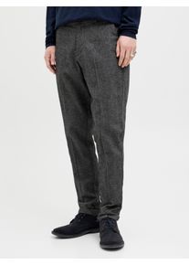 Jack & Jones Chinohose JACK & JONES "JPSTACE HENRY CHINO SN", Herren, Gr. 29, L&auml;nge 34, grau (grau melange detail:herringbone), Web, Obermaterial: 72% Baumwolle, 17% Polyester, 9% Viskose, 2% Elasthan, meliert, regular fit, Hosen Chinohose