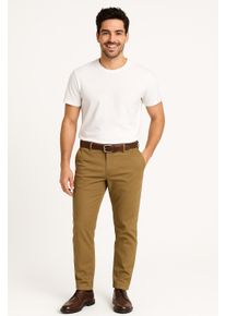 Jack & Jones PlusSize Chinohose "JPSTMARCO FRANCO CHINO W BELT PLS", Herren, Gr. 46 (6XL), L&auml;nge 32, braun (e.wood), Web, Obermaterial: 98% Baumwolle, 2% Elasthan, JACK & JONES PLUSSIZE, unifarben, slim fit kn&ouml;chellang, Hosen Chinohose