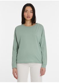 Langarmshirt Ragwear "SHIMONA LONG", Damen, Gr. XL, dusty gr&uuml;n, Jersey, Obermaterial: 50% Baumwolle, 50% Polyester, unifarben, oversize h&uuml;ftbedeckend, Rundhals, angeschnitten abgesteppte Kante, Shirts Langarmshirt, in dezenter Oversized-Form