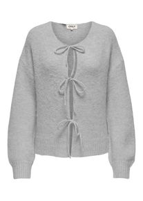Strickjacke Only "ONLMAGGIE LIFE LS TIE CARDIGAN CC KNT", Herren, Gr. M, light grau melange, Strick, Obermaterial: 70% Polyester, 21% Nylon, 8% Wolle, 1% Elasthan, unifarben, regular fit, Rundhals, Rippb&uuml;ndchen, Strickjacken Strickjacke