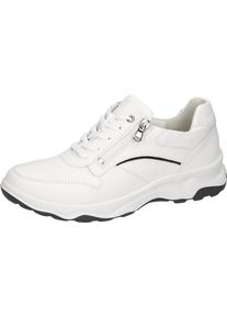 Waldl&auml;ufer Sneaker WALDL&Auml;UFER "H-MAX", Herren, Gr. 10 (44,5), wei&szlig;, Nappaleder, Nubukleder, Schuhe Sneaker, Halbschuh, Schn&uuml;rschuh mit seitlichem Rei&szlig;verschluss, H-Weite