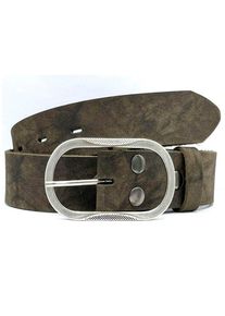 Lederg&uuml;rtel RETTUNGSRING G&Uuml;RTEL, Damen, Gr. 100, grau, Rindsleder, unifarben, G&uuml;rtel Lederg&uuml;rtel, Vollrindleder, Vintage Look